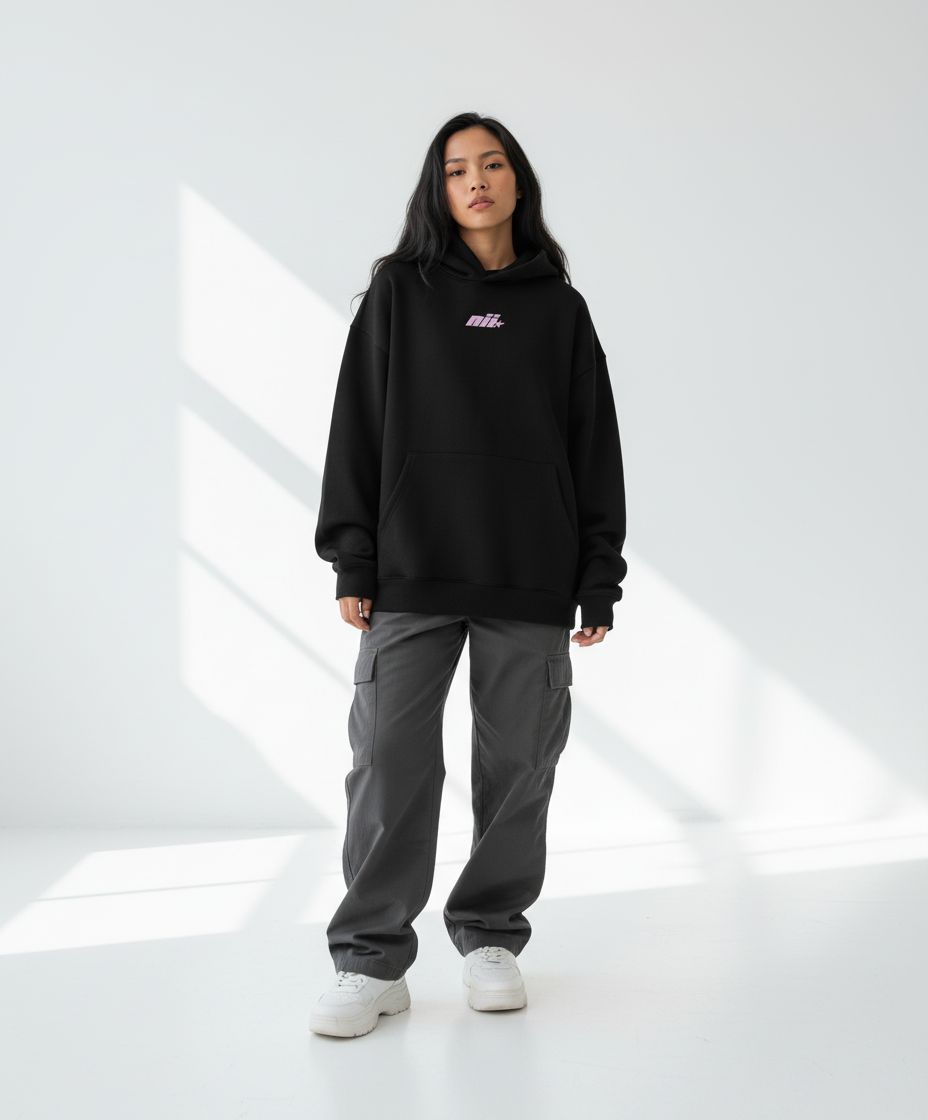 OG Nii - Ultra Heavy Hoodie with Puff - Slate Black
