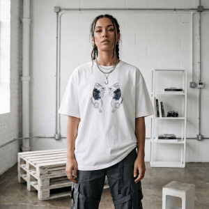 Two Rabbits - Unisex Oversized Short Sleeve