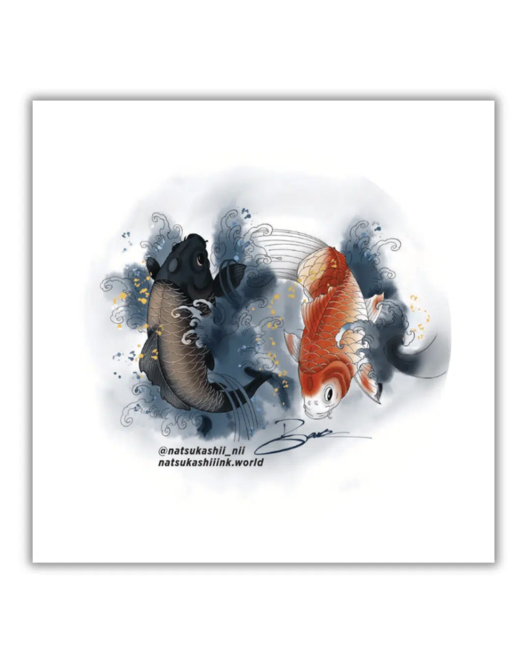 Double Koi Sticker: LOVE