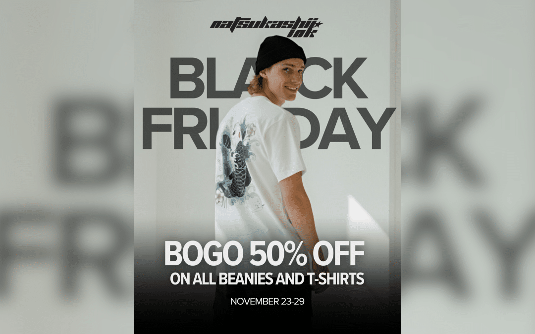 Natsukashii Ink Unleashes Black Friday BOGO50 Sale on Tees and Beanies